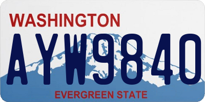 WA license plate AYW9840