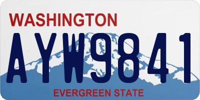 WA license plate AYW9841