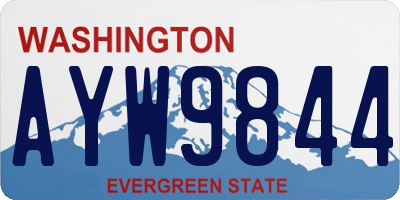 WA license plate AYW9844