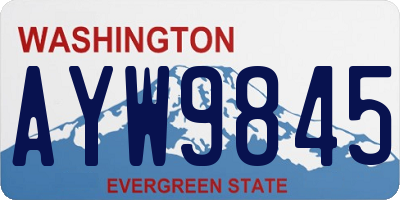 WA license plate AYW9845