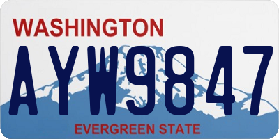 WA license plate AYW9847