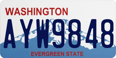 WA license plate AYW9848