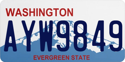 WA license plate AYW9849