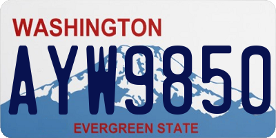 WA license plate AYW9850