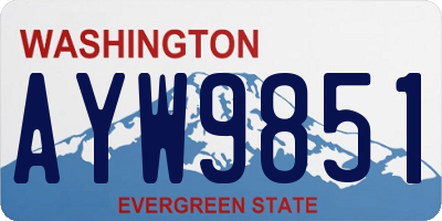 WA license plate AYW9851