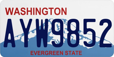 WA license plate AYW9852