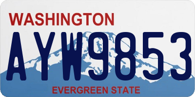 WA license plate AYW9853