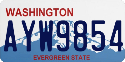 WA license plate AYW9854