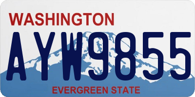 WA license plate AYW9855