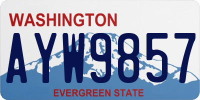 WA license plate AYW9857