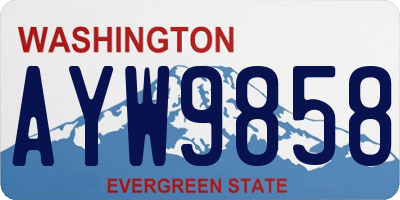 WA license plate AYW9858