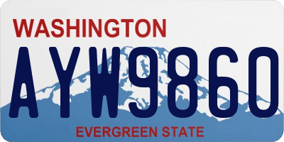 WA license plate AYW9860