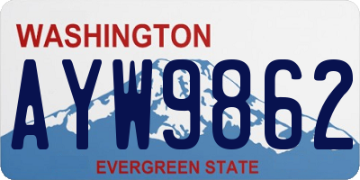 WA license plate AYW9862