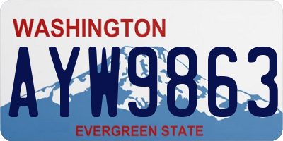 WA license plate AYW9863