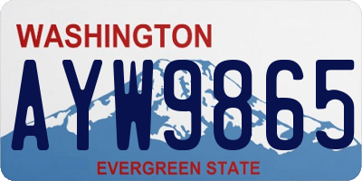 WA license plate AYW9865