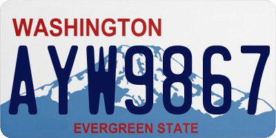 WA license plate AYW9867