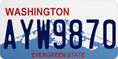 WA license plate AYW9870