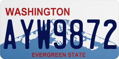 WA license plate AYW9872