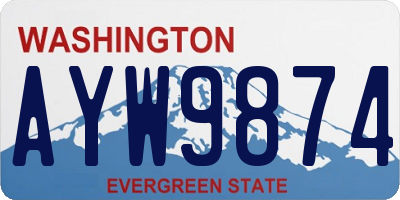 WA license plate AYW9874