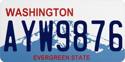 WA license plate AYW9876