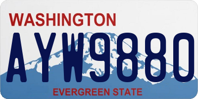 WA license plate AYW9880