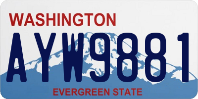 WA license plate AYW9881