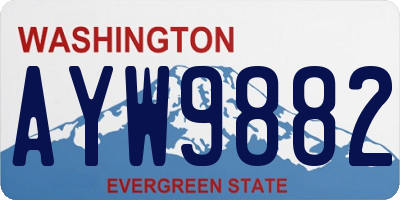 WA license plate AYW9882