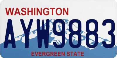 WA license plate AYW9883