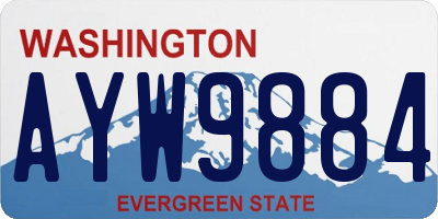 WA license plate AYW9884