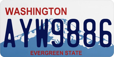 WA license plate AYW9886