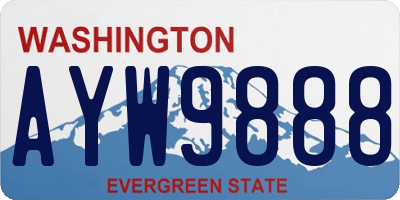 WA license plate AYW9888