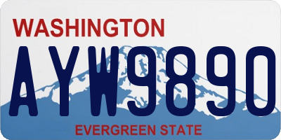 WA license plate AYW9890