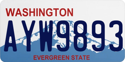 WA license plate AYW9893