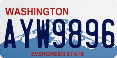 WA license plate AYW9896