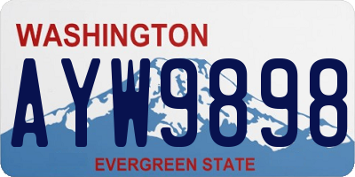 WA license plate AYW9898