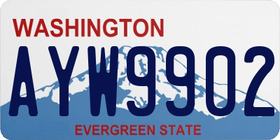 WA license plate AYW9902