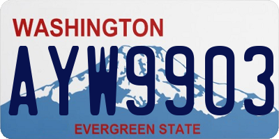 WA license plate AYW9903