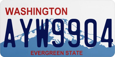 WA license plate AYW9904