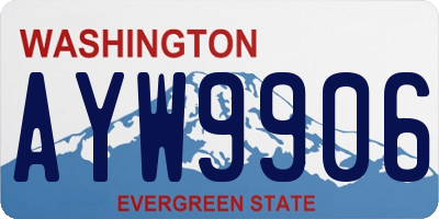 WA license plate AYW9906