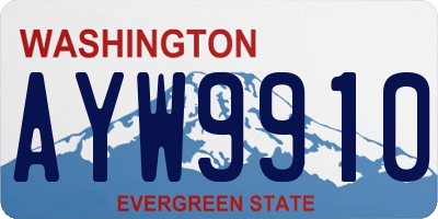 WA license plate AYW9910