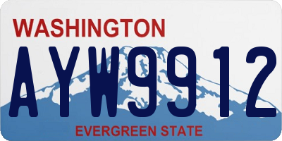 WA license plate AYW9912