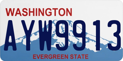 WA license plate AYW9913