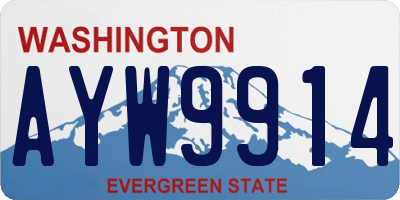 WA license plate AYW9914