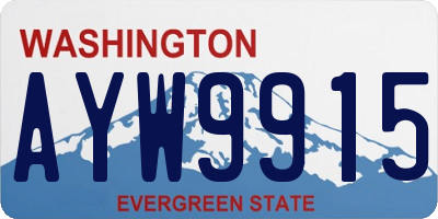 WA license plate AYW9915