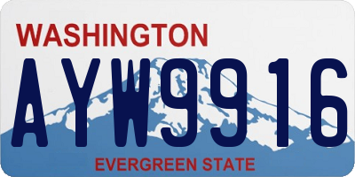 WA license plate AYW9916