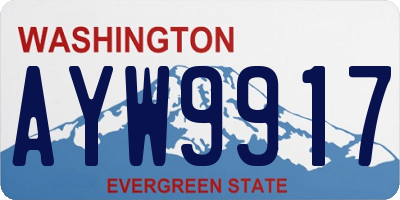 WA license plate AYW9917