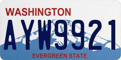 WA license plate AYW9921