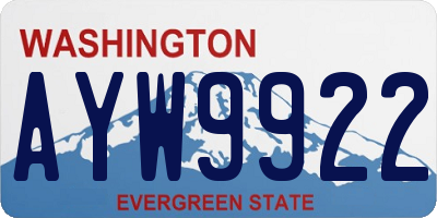 WA license plate AYW9922