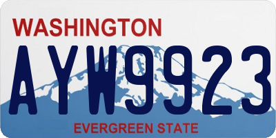 WA license plate AYW9923