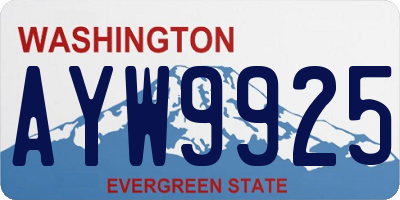 WA license plate AYW9925